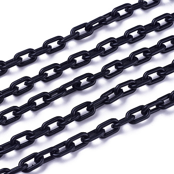 ABS Plastic Cross Chains, Black, 14.9 inch~15.35 inch(38~39cm), 8mm