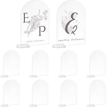 Acrylic Table Sign Holders, Blank Place Number Signs, for Wedding, Restaurant, Birthday Party Decorations, Arch, Clear, 29.5x115x150mm