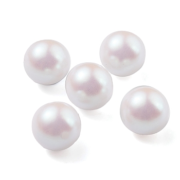 POM Plastic Beads, Imitation Pearl, Center Drilled, Round, Old Lace, 9.5~10mm, Hole: 1.2mm