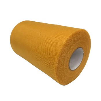 Deco Mesh Ribbons, Tulle Fabric, Tulle Roll Spool Fabric For Skirt Making, Dark Goldenrod, 6 inch(15cm), about 100yards/roll(91.44m/roll)