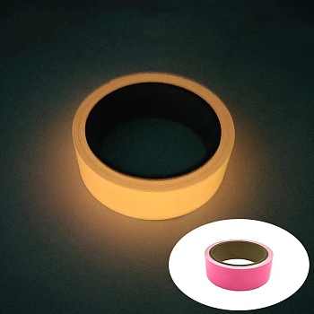 Glow in The Dark Tape, Fluorescent Paper Tape, Luminous Safety Tape, for Stage, Stairs, Walls, Steps, Exits, Pearl Pink, 1cm, about 5m/roll