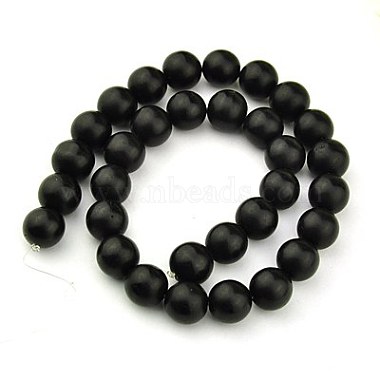 Chapelets de perles en pierre noire synthétique(X-G508-3)-2