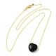 Natural Obsidian Heart Pendant Necklace with Golden Alloy Cable Chains(NJEW-G116-01D)-2