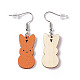 Rabbit Wooden Dangle Earrings(EJEW-D189-01D)-1