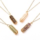 Double Pointed Mixed Stone Pendant Necklace for Girl Women(NJEW-JN03684)-1
