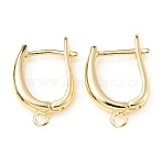 Brass Hoop Earring Findings, Cadmium Free & Nickel Free & Lead Free, Latch Back, Light Gold, 18.5x14x3.5mm, Hole: 1.8mm, Pin: 0.9mm(KK-C024-15KCG)