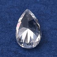 Teardrop-Shaped Cubic Zirconia Cabochons, Faceted & Point Back, Clear, 5x3x1.5mm(X1-ZIRC-TAC0004-02C)