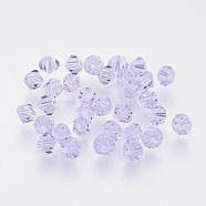 Imitation Austrian Crystal Beads, Grade AAA, Faceted, Bicone, Medium Purple, 4x4mm, Hole: 0.7~0.9mm(SWAR-F022-4x4mm-212)
