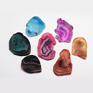 Nuggets Natural Agate Pendants, Dyed, Mixed Color, 38~100x24~70x5~6mm, Hole: 2mm(G-L418-02)