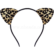 Cat Ear Cloth Hair Bands for Women, Light Khaki, 140x120mm(PW-WG17332-14)