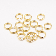 Iron Split Rings, Double Loops Jump Rings, Cadmium Free & Lead Free, Golden, 10x1.4mm, about 8.6mm inner diameter, about 416pcs/100g(X-JRDG10mm)
