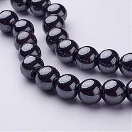 Non-Magnetic Synthetic Hematite Round Beads Strands, Black, 10mm(X-G-H1624-10mm-1)