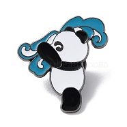 Sports Theme Panda Enamel Pins, Gunmetal Alloy Brooch for Backpack Clothes, Diving, 30x27.5mm(JEWB-P026-A11)