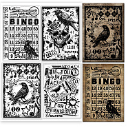 PVC Stamps, for DIY Scrapbooking, Photo Album Decorative, Cards Making, Stamp Sheets, Film Frame, Raven, 21x14.8x0.3cm(DIY-WH0371-0106)