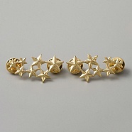 Alloy Star Brooch, Suit Collar Badge Buckle Accessories for Men Women, Light Gold, 20x40x2.5mm, Pin: 1mm, 2Pcs/set(JEWB-WH0026-29LG)