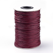 Braided Korean Waxed Polyester Cords, Dark Red, 1.5mm, about 174.97 yards(160m)/roll(YC-T002-1.5mm-119)