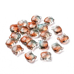 Glass Beads, for Jewelry Making, Cat, Coral, 12.5x14x6.5mm, Hole: 1mm(X1-GLAA-G079-02D)