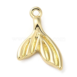 Brass Pendant, Marine Animal Charm, Golden, Fish Tail, 13x9x2mm, Hole: 1mm(KK-H450-01J-G)