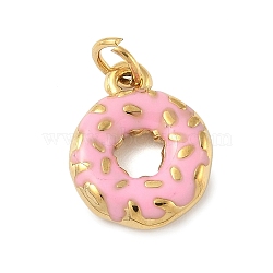 304 Stainless Steel Enamel Pendants, with Jump Ring, Donut Charm, Golden, 15x12x3mm, Hole: 3.3mm(X-STAS-M120-03B-G)