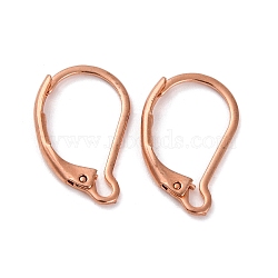 304 Stainless Steel Leverback Earring Findings, Real Rose Gold Plated, 16.5x10x2mm, Pin: 1mm(STAS-K233-04RG)