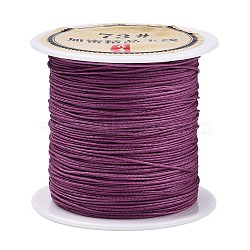 40 Yards Nylon Chinese Knot Cord, Nylon Jewelry Cord for Jewelry Making, Medium Violet Red, 0.6mm(NWIR-C003-01B-20)