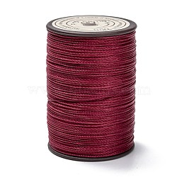 Round Waxed Polyester Thread String, Micro Macrame Cord, Twisted Cord, for Leather Sewing Stitching, FireBrick, 0.55mm, about 131.23 yards(120m)/roll(YC-D004-02C-050)