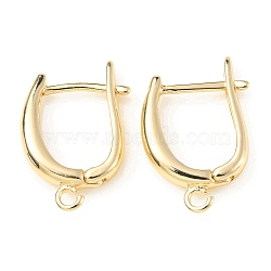 Brass Hoop Earring Finding, Latch Back, Light Gold, 18.5x14x3.5mm, Hole: 1.8mm, Pin: 0.9mm(KK-C024-15KCG)