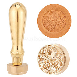 Golden Plated Brass Stamps, DIY Drawing Stamps, Flat Round, Sun, 89x25.5mm, Pattern: 25mm(DIY-WH0349-161A)