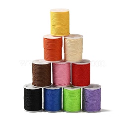 Waxed Polyester Cord, Twisted Cord for Jewelry Making, Mixed Color, 0.8mm, about 9.84~10.94 Yards(9~10m)/Roll(OCOR-XCP0002-33)