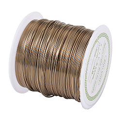 Round Copper Wire Copper Beading Wire for Jewelry Making, Long-Lasting Plated, Dark Khaki, 22 Gauge, 0.6mm, about 59.05 Feet(18m)/roll(YS-TAC0004-0.6mm-18)