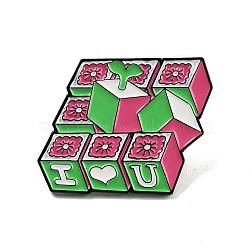 Alloy Enamel Brooch, for Backpack Clothes, Cube, 25x31x1.5mm(JEWB-S020-01D)