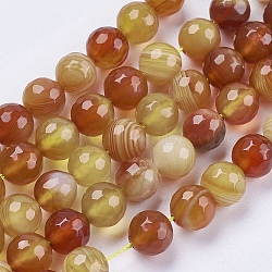 Natural Striped Agate/Banded Agate Beads Strands, Round, Faceted, Dyed, Peru, 8mm, Hole: 1mm, about 47~48pcs/strand, 14.8~15.1 inch(37.7~38.5cm)(G-P364-14-8mm)