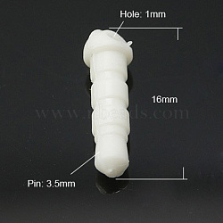 Plastic Mobile Dustproof Plugs, White, 16mm, Pin: 3.5mm, Hole: 1mm(FIND-H022-2)