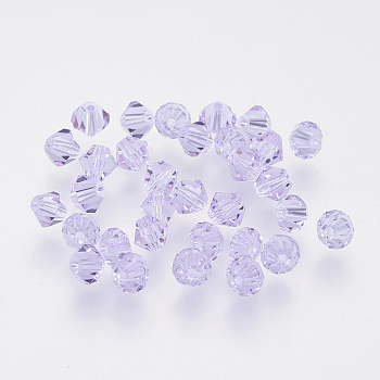 Imitation Austrian Crystal Beads, Grade AAA, Faceted, Bicone, Medium Purple, 4x4mm, Hole: 0.7~0.9mm