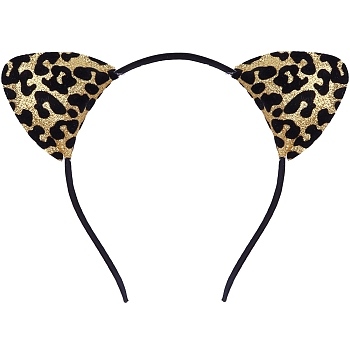 Cat Ear Cloth Hair Bands for Women, Light Khaki, 140x120mm