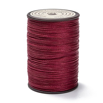 Round Waxed Polyester Thread String, Micro Macrame Cord, Twisted Cord, for Leather Sewing Stitching, FireBrick, 0.55mm, about 131.23 yards(120m)/roll