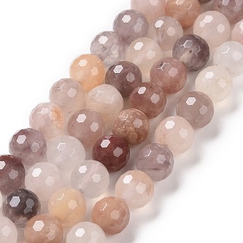 Natural Quartz Beads Strands, Faceted(128 Facets), Round, 8mm, Hole: 1.2mm, about 48pcs/strand, 15.16''(38.5cm)