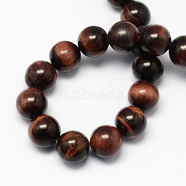 Natural Red Tiger Eye Stone Bead Strands(X-G-R193-08-10mm)-2