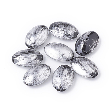 20mm Silver Oval Acrylic Beads