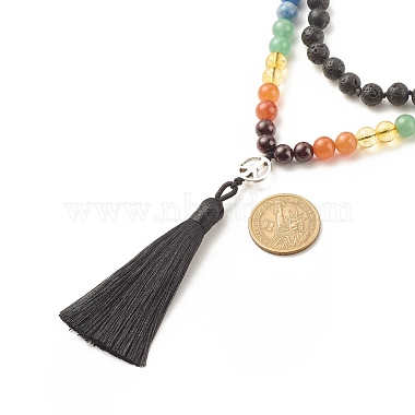 7 Chakra Buddhist Necklace(NJEW-JN03895-02)-5