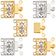 6 Sets 2 Colors 3-Strand 6-Hole Brass Filigree Box Clasps(KK-SC0002-98)-1
