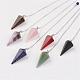 Natural & Synthetic Mixed Stone Hexagonal Pointed Dowsing Pendulums(G-G956-D-FF)-1