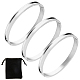 3Pcs Egg Shaped 201 Stainless Steel Grooved Hinged Bangles(STAS-UN0048-68)-1