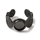 Spiral 304 Stainless Steel Cuff Ring Components(STAS-P454-02A-B)-2