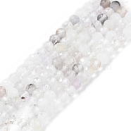 Faceted Round Natural Quartz Crystal Bead Strands, 4mm, Hole: 1mm, about 93pcs/strand, 15.5 inch(G-L411-30-4mm-01)