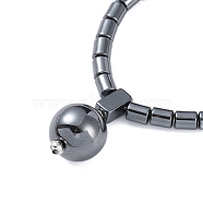 Non-Magnetic Synthetic Hematite Ball Pendant Necklaces for Men, with Alloy Clasp, 17.99 inch(45.7cm)(NJEW-E107-02)