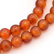 Gemstone Beads Strands, Natural Carnelian, Dyed, Round, 4mm, Hole: 0.8mm, about 94pcs/strand, 15~16 inch(GSR4mmC060)