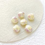 Shell Shape Handmade Porcelain Beads, Light Yellow, 12~12.5x13~13.5x7~7.5mm, Hole: 1.8~2mm(PORC-E022-01B)