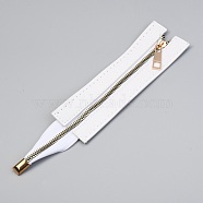 PU Leather Zipper Sewing Accessories, for DIY Woven Bag Hardware Accessories, White, 25.4x5.3x0.95cm(FIND-H213-01D)