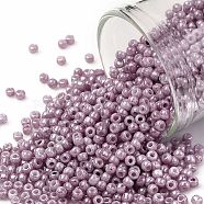 TOHO Round Seed Beads, Japanese Seed Beads, (1200) Opaque White Pink Marbled, 11/0, 2.2mm, Hole: 0.8mm,  about 1110pcs/10g(X-SEED-TR11-1200)